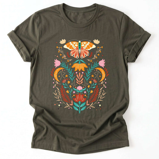 Boho Butterfly Classic T-Shirt - Army