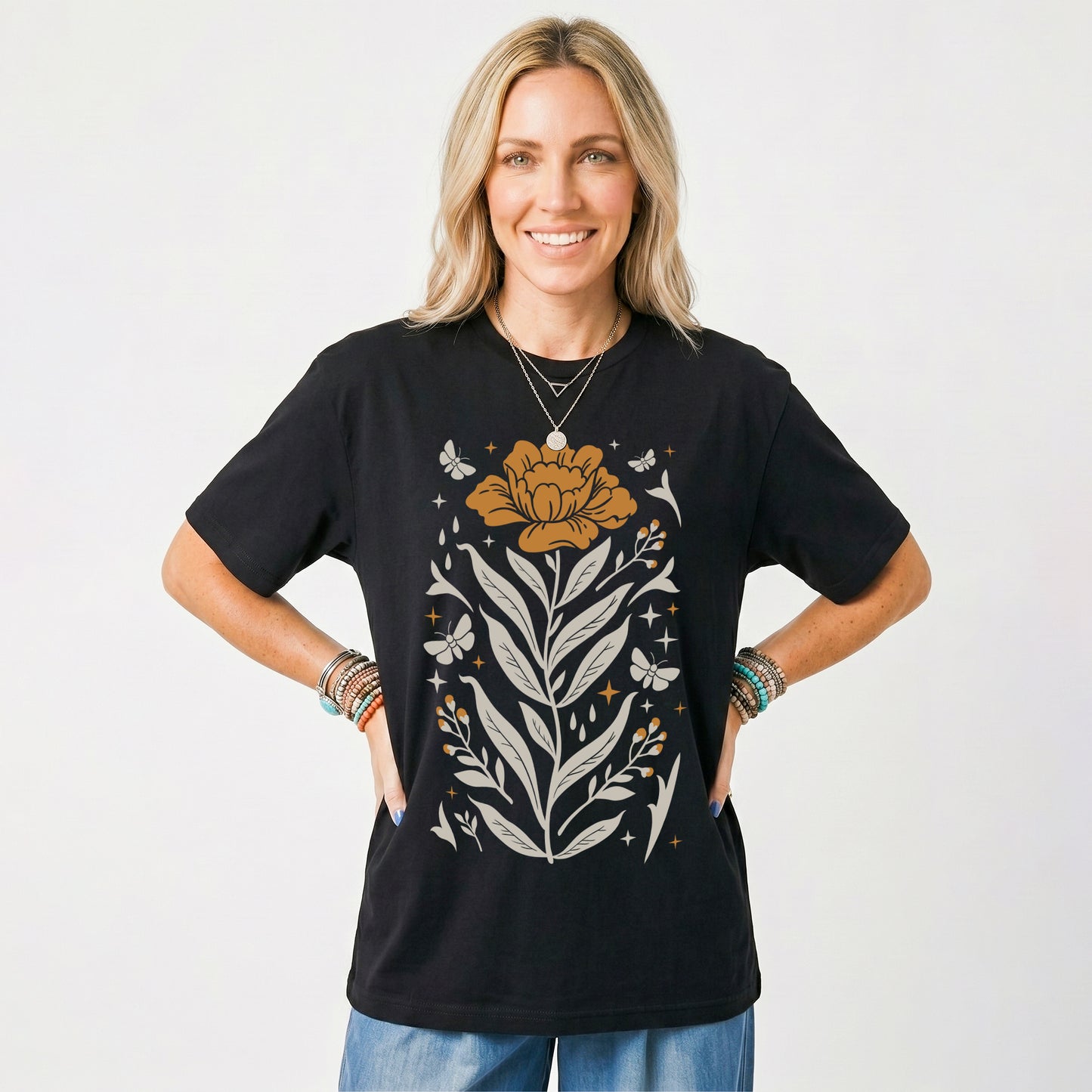 Boho Mystical Wildflowers Classic T-Shirt