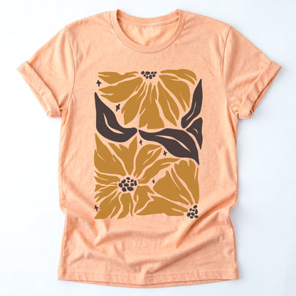 Abstract Retro Flowers Classic T-Shirt