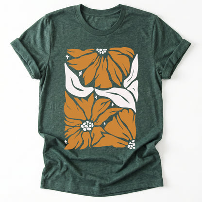 Abstract Retro Flowers Classic T-Shirt