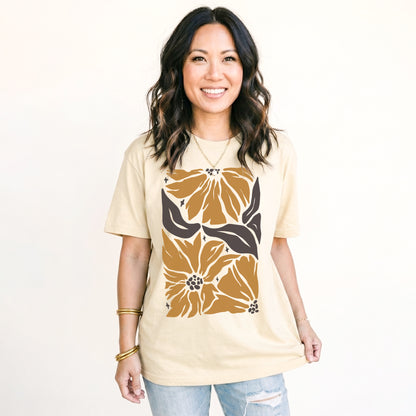Abstract Retro Flowers Classic T-Shirt
