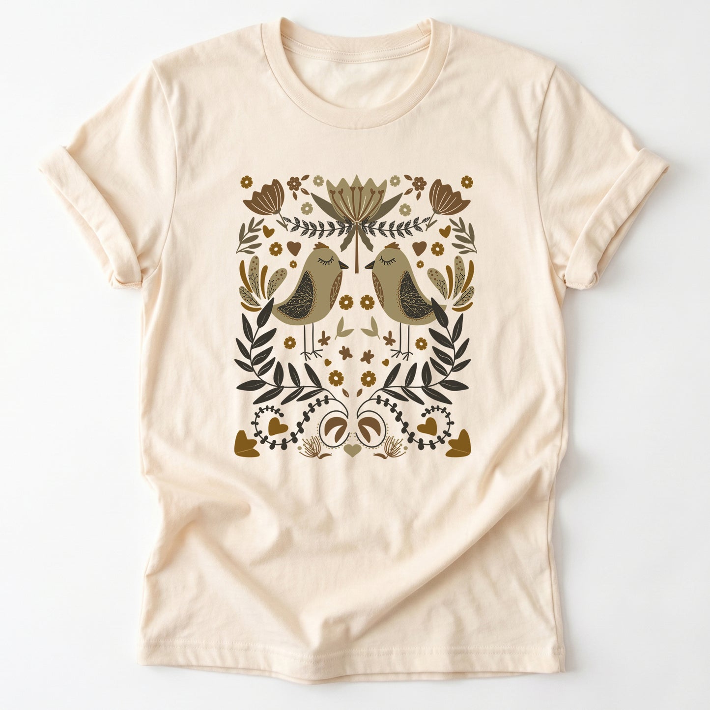 Folk Birds & Blooms Classic T-Shirt