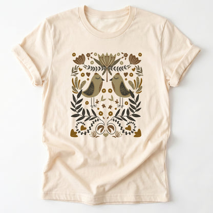 Folk Birds & Blooms Classic T-Shirt