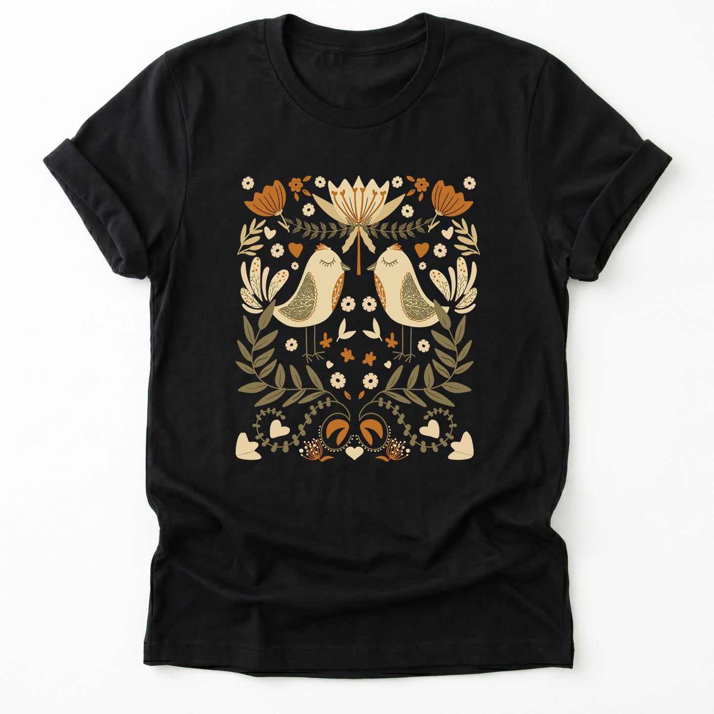 Folk Birds & Blooms Classic T-Shirt