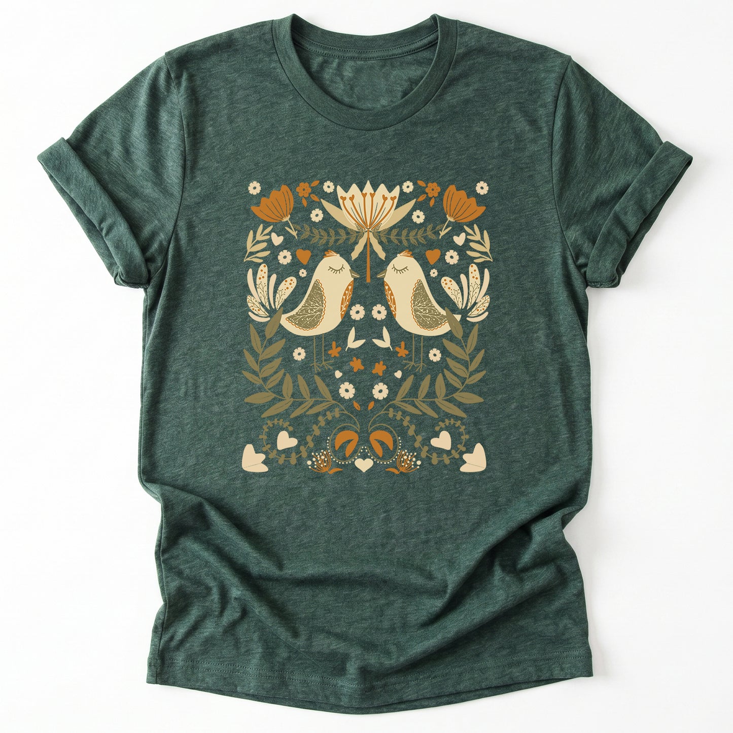 Folk Birds & Blooms Classic T-Shirt
