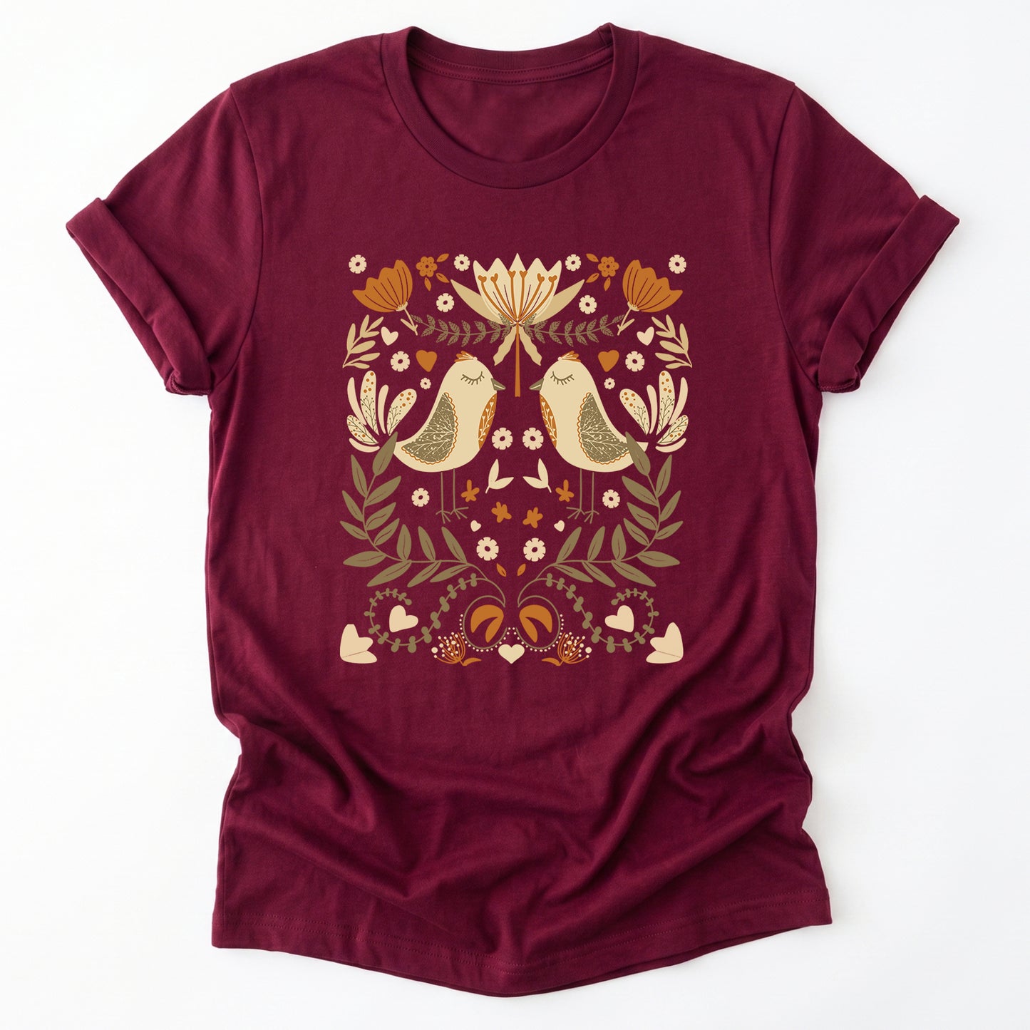 Folk Birds & Blooms Classic T-Shirt