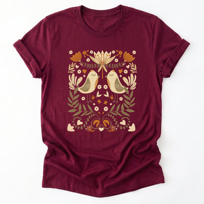 Folk Birds & Blooms Classic T-Shirt