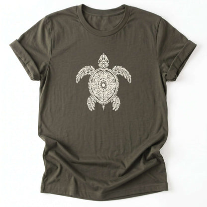 Ornate Sea Turtle Classic T-Shirt - Army