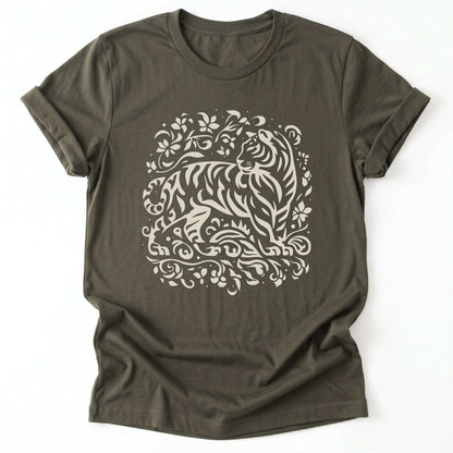 Floral Tiger Classic T-Shirt - Army