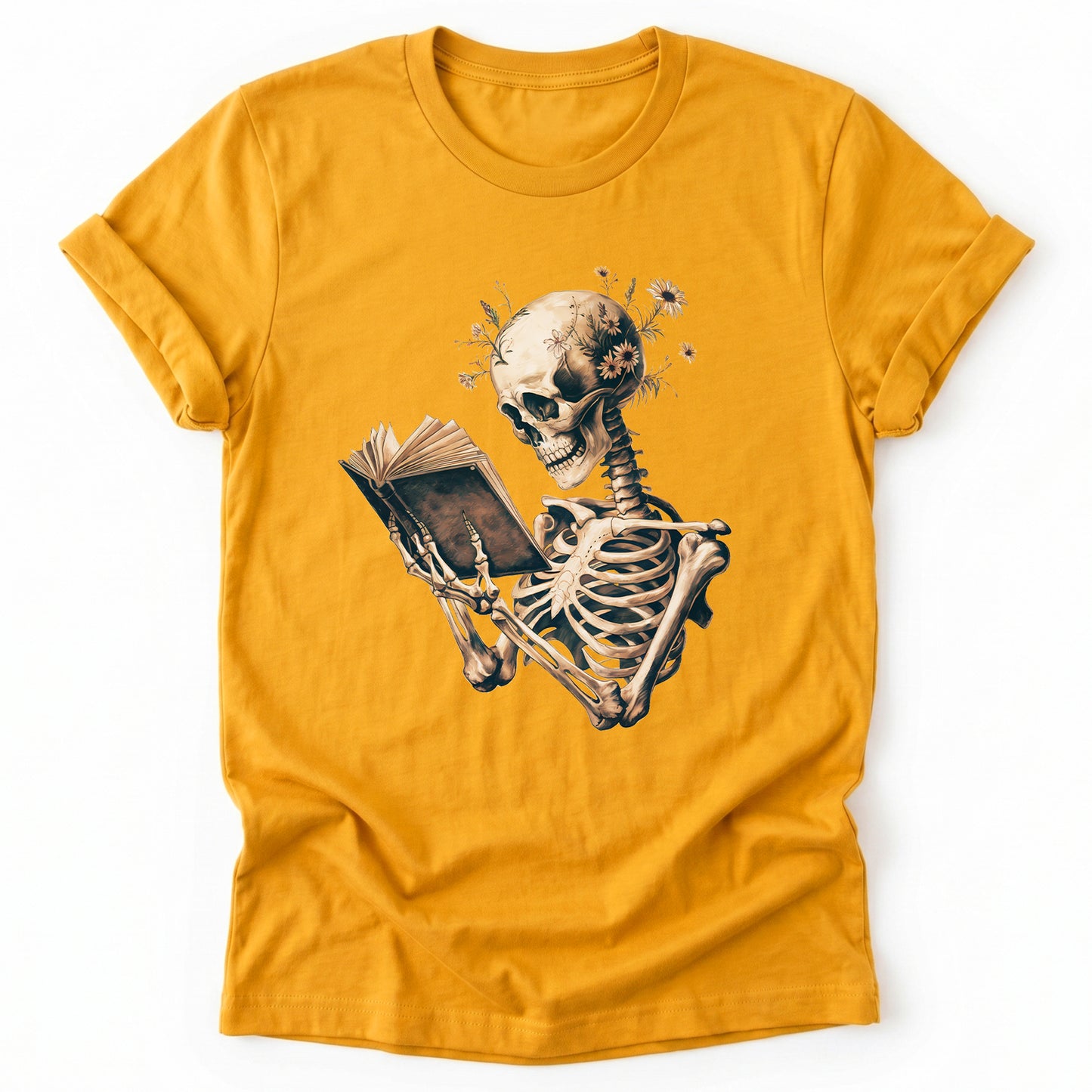 Skeleton Book Lover Floral Classic T-Shirt