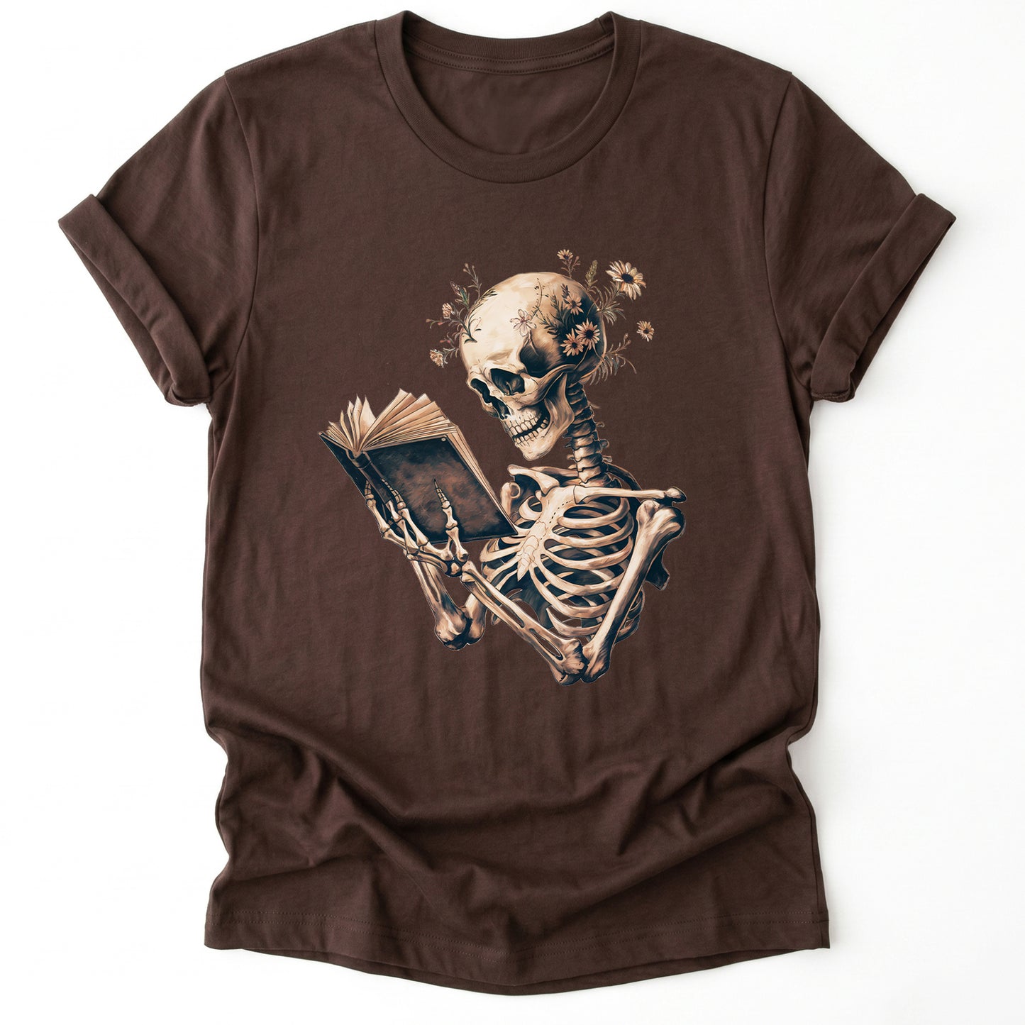 Skeleton Book Lover Floral Classic T-Shirt