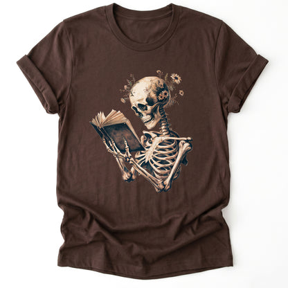 Skeleton Book Lover Floral Classic T-Shirt