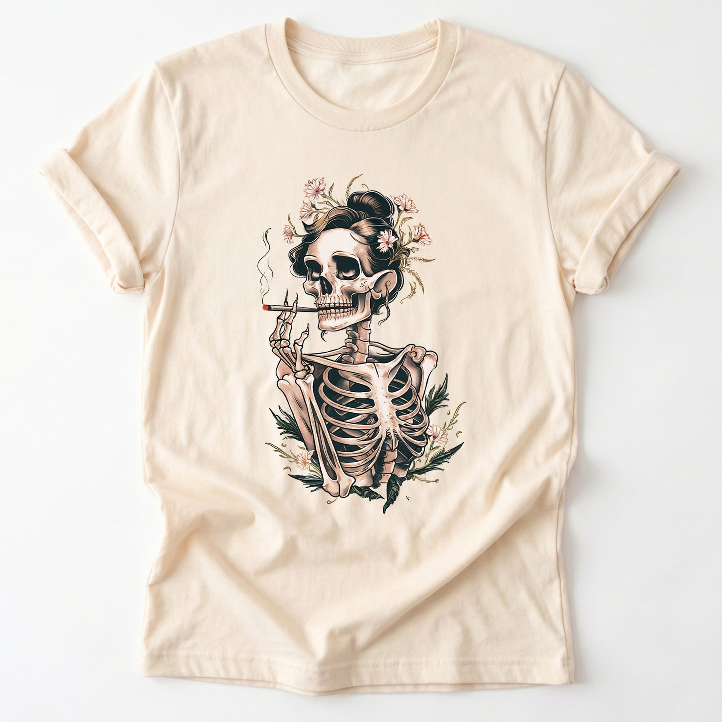 Sassy Skeleton Boho Floral Classic T-Shirt
