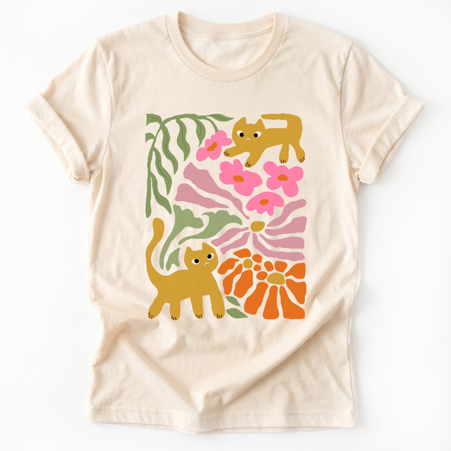 Cats And Flowers Classic T-Shirt