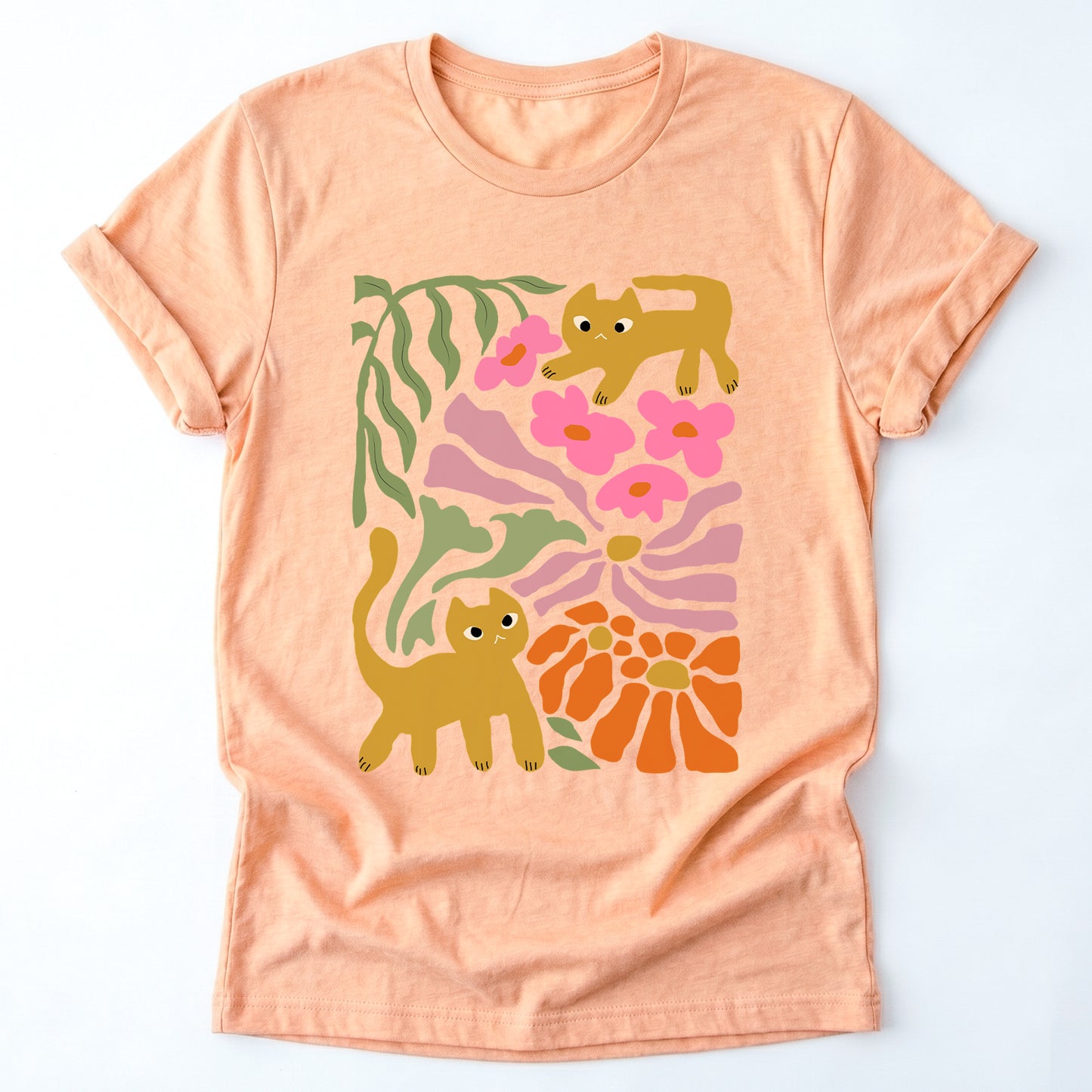 Cats And Flowers Classic T-Shirt