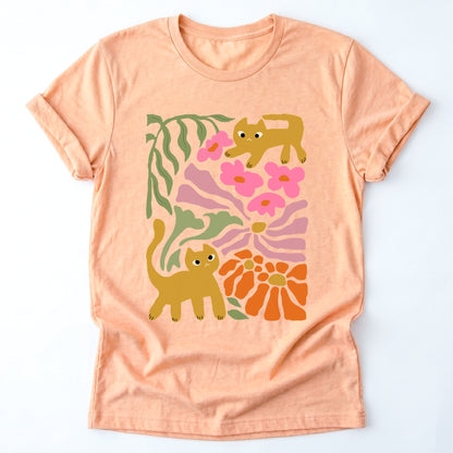 Cats And Flowers Classic T-Shirt
