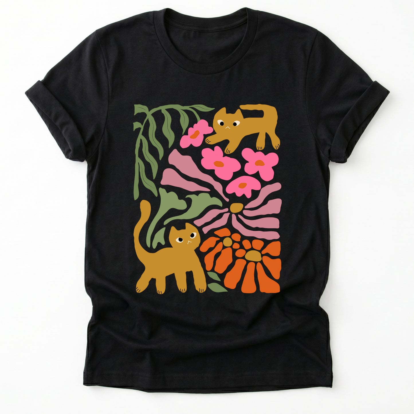 Cats And Flowers Classic T-Shirt
