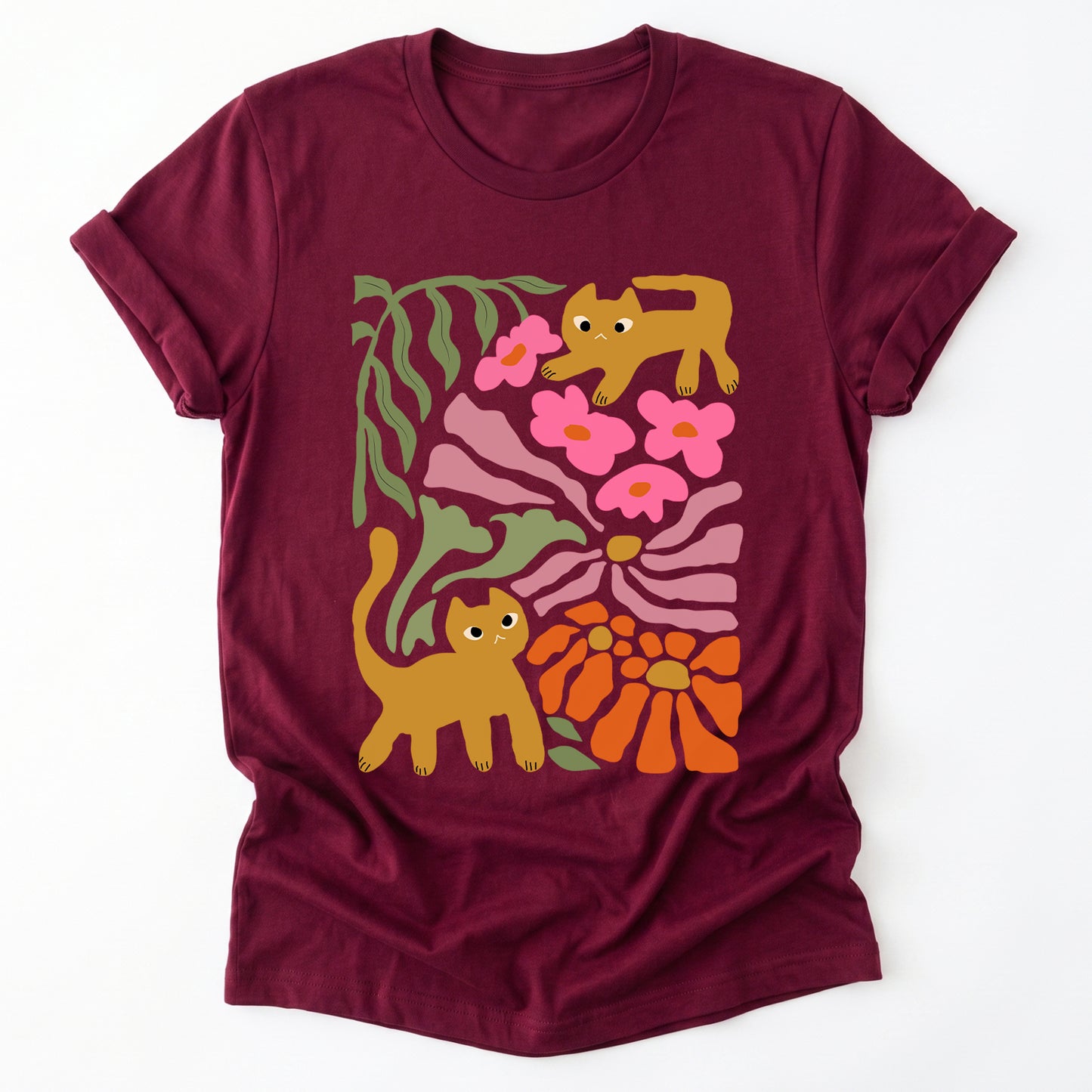Cats And Flowers Classic T-Shirt