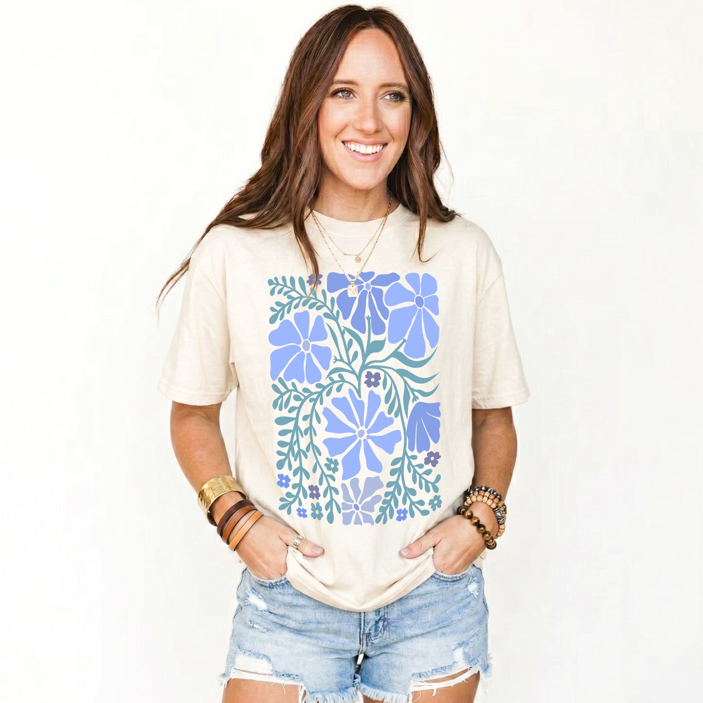 Blue Matisse Bloom Classic T-Shirt