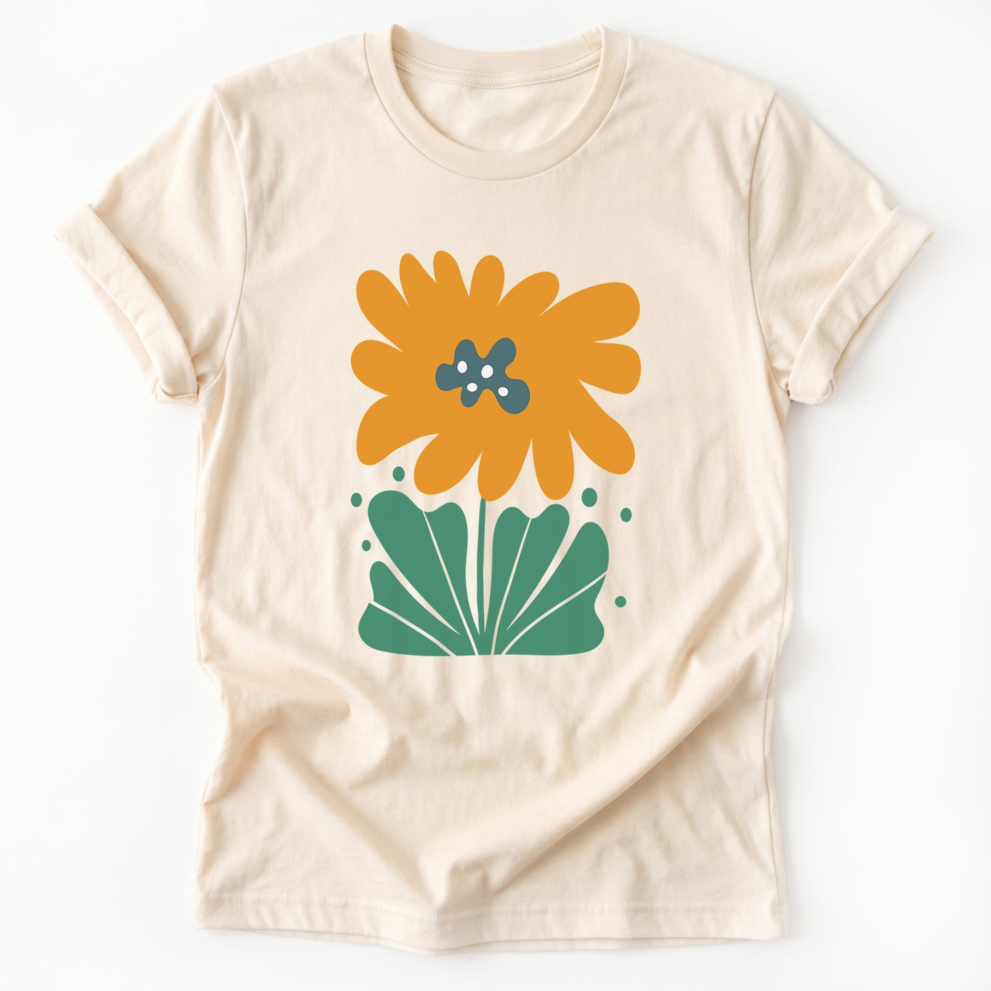 Orange Abstract Flowers Classic T-Shirt