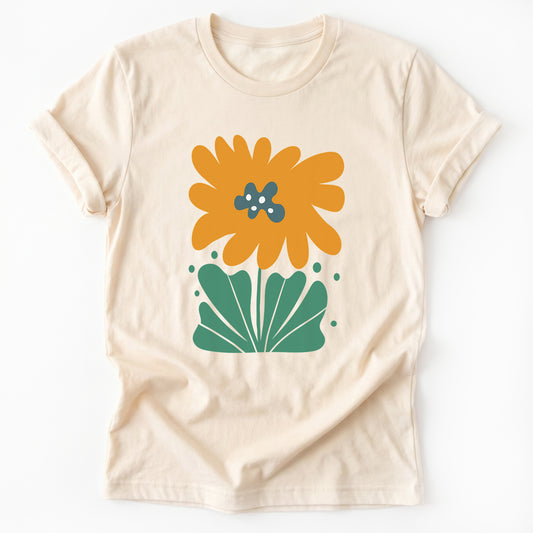 Orange Abstract Flowers Classic T-Shirt