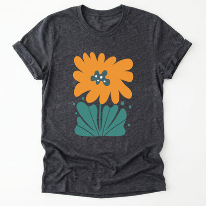 Orange Abstract Flowers Classic T-Shirt