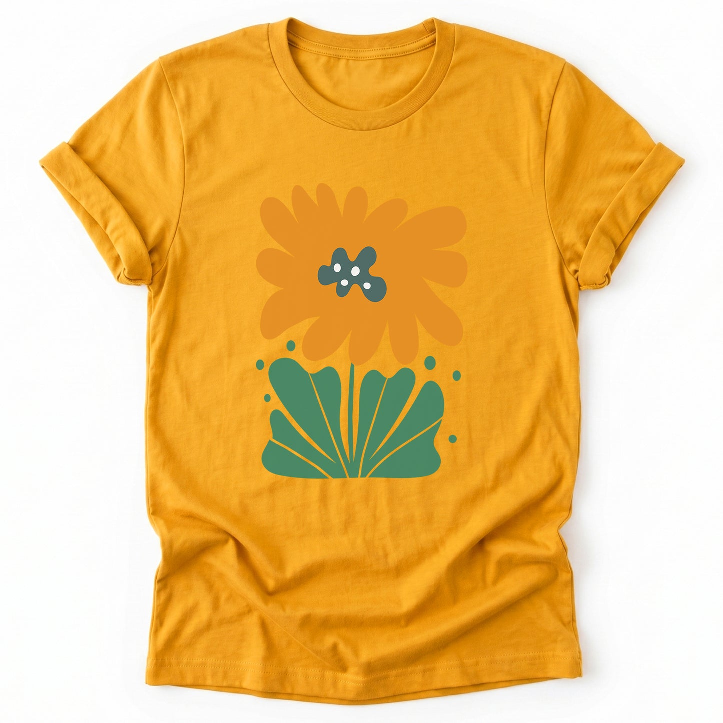 Orange Abstract Flowers Classic T-Shirt