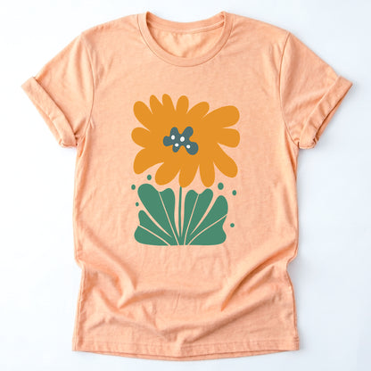 Orange Abstract Flowers Classic T-Shirt