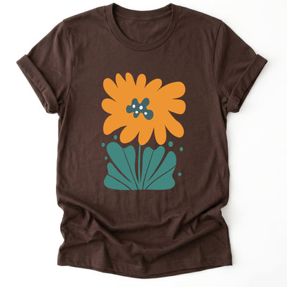 Orange Abstract Flowers Classic T-Shirt