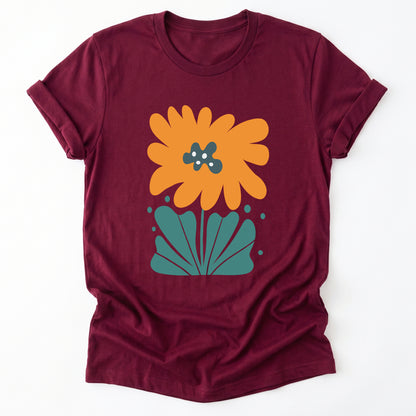 Orange Abstract Flowers Classic T-Shirt