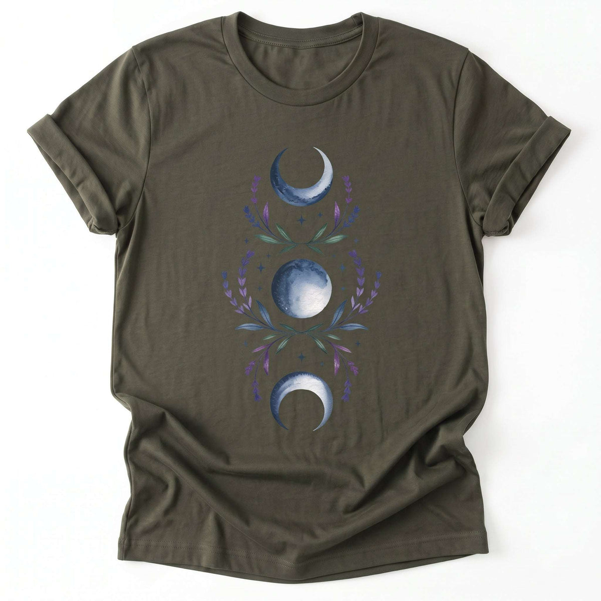 Moon Phases Lavender Classic T-Shirt - Army