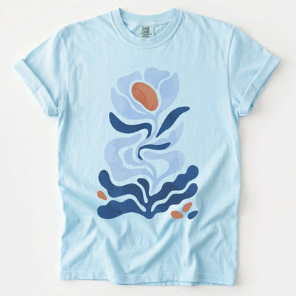Abstract Organic Floral Vintage Washed T-Shirt