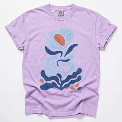 Abstract Organic Floral Vintage Washed T-Shirt