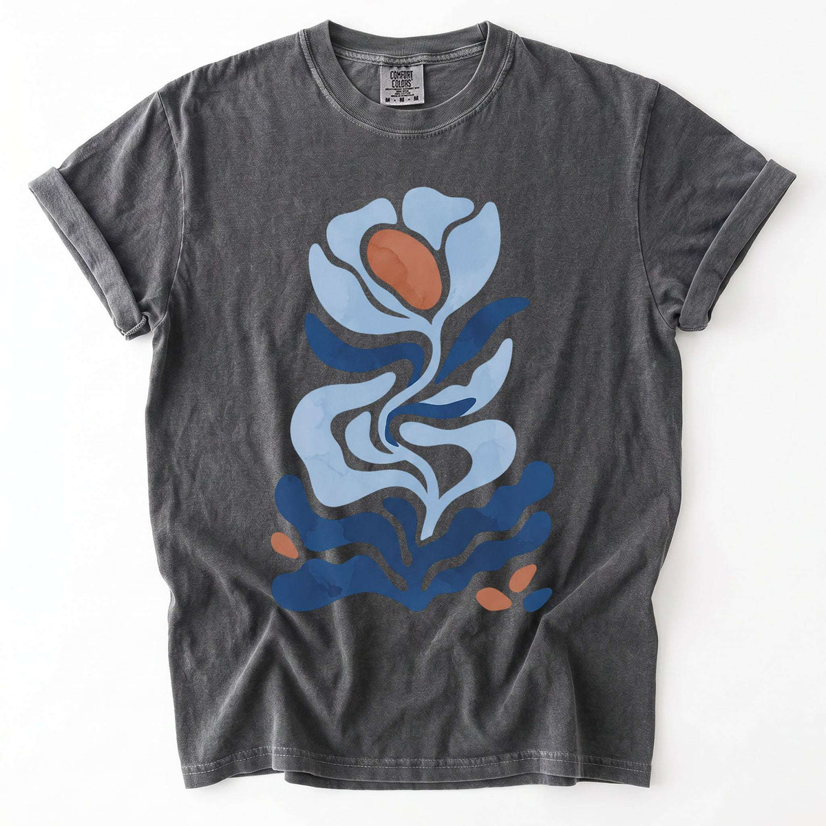 Abstract Organic Floral Vintage Washed T-Shirt