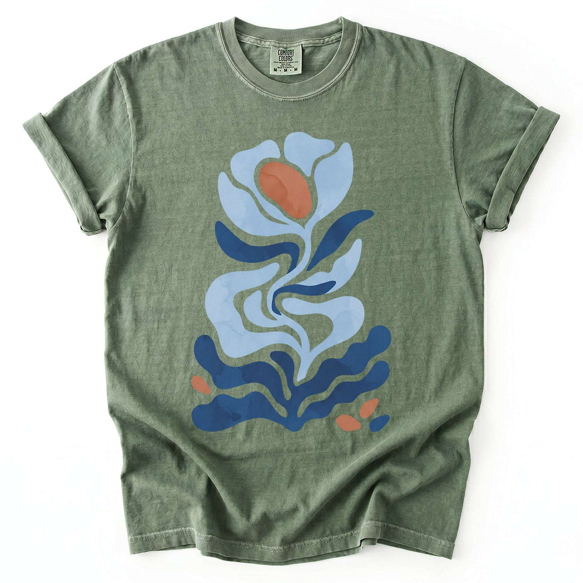 Abstract Organic Floral Vintage Washed T-Shirt