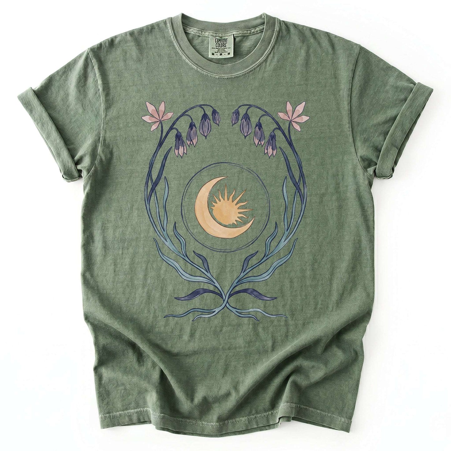 Art Nouveau Bellflower Vintage Washed T-Shirt