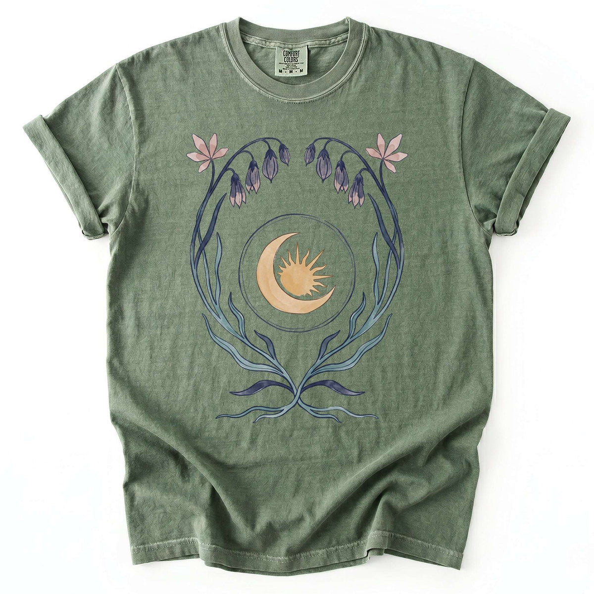 Art Nouveau Bellflower Vintage Washed T-Shirt
