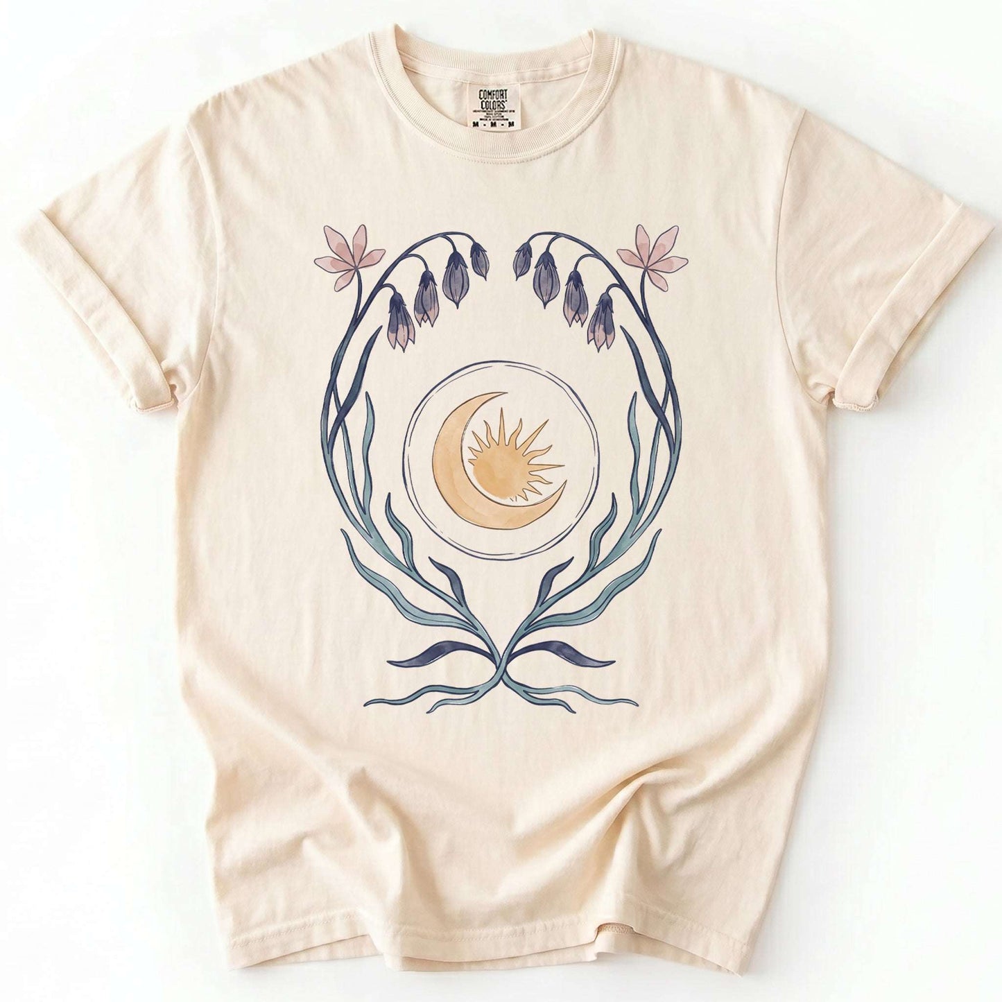 Art Nouveau Bellflower Vintage Washed T-Shirt