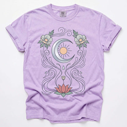 Art Nouveau Lotus Vintage Washed T-Shirt