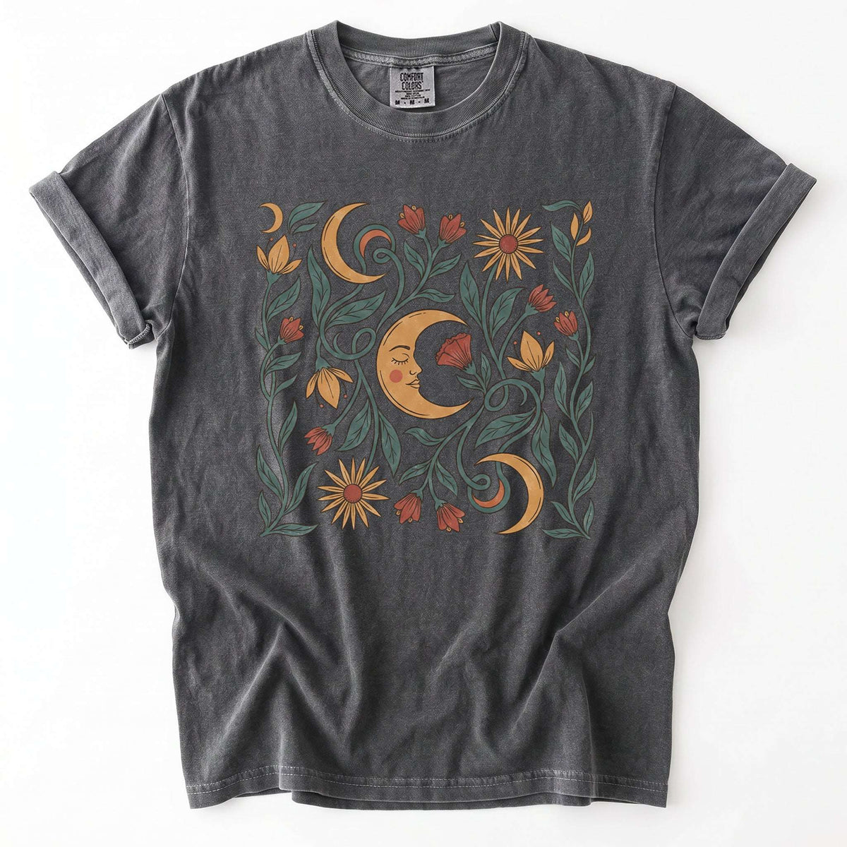 Moon Flowers Vintage Washed T-Shirt