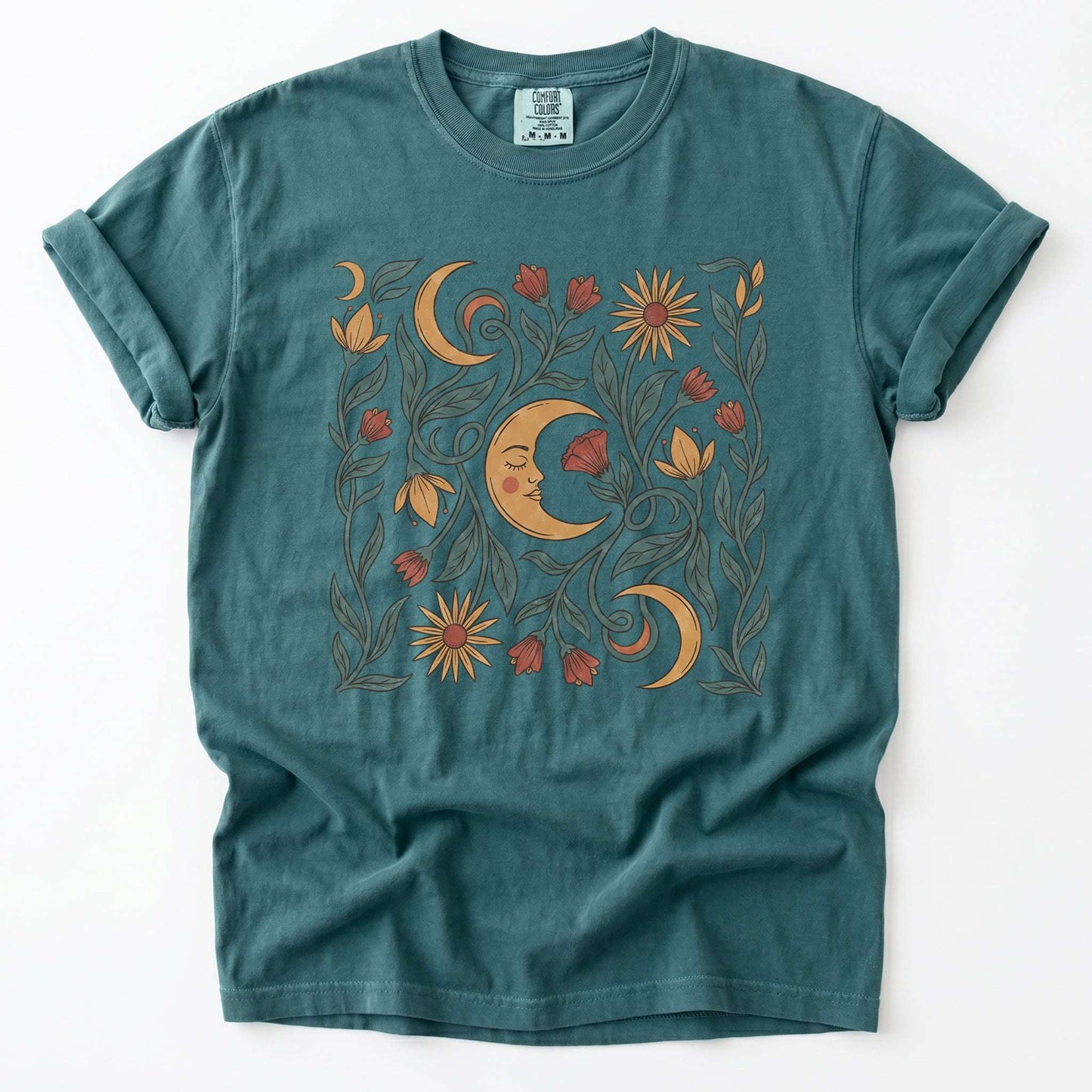 Moon Flowers Vintage Washed T-Shirt