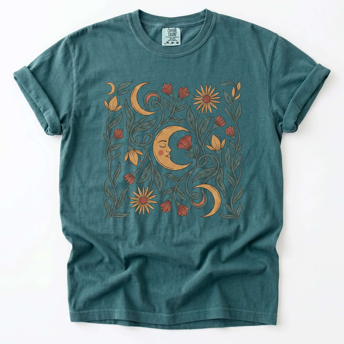 Moon Flowers Vintage Washed T-Shirt