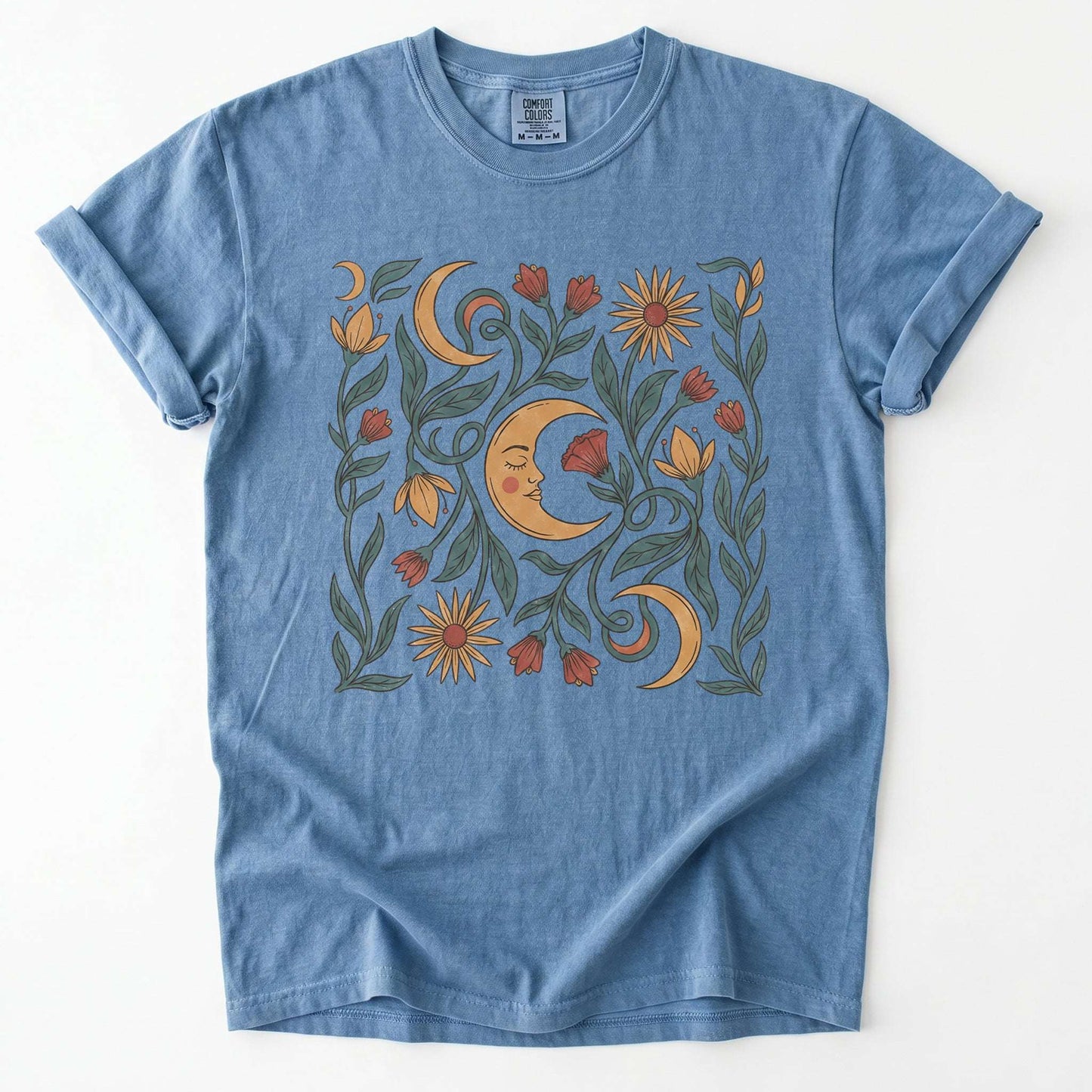 Moon Flowers Vintage Washed T-Shirt
