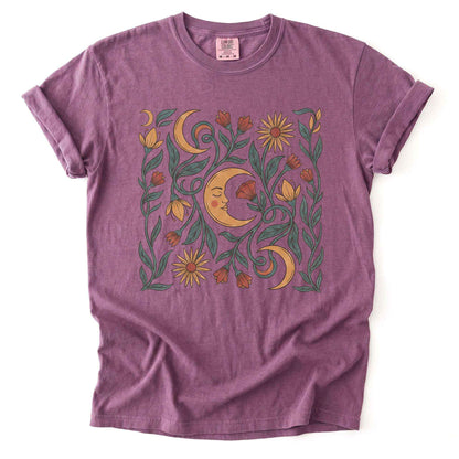 Moon Flowers Vintage Washed T-Shirt