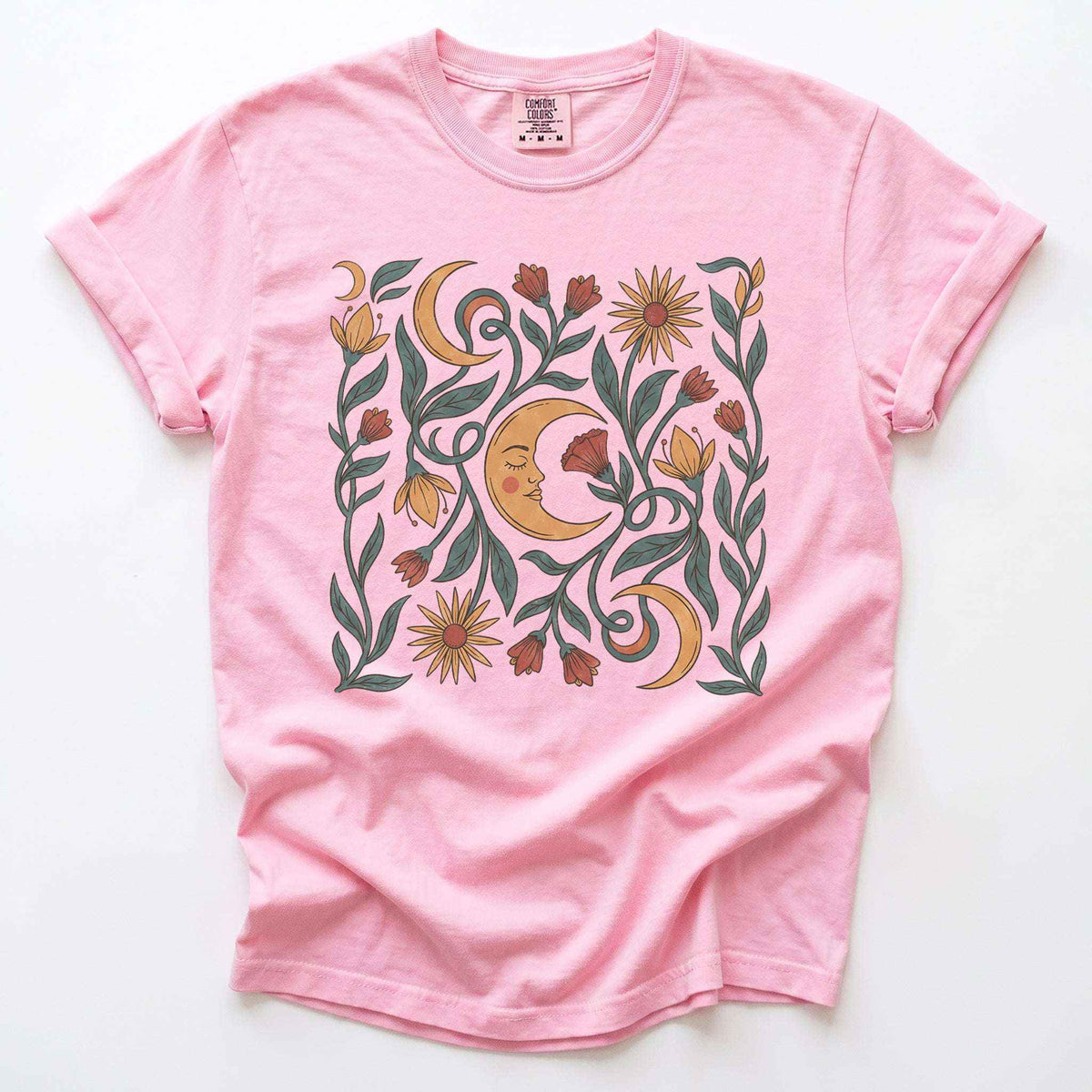 Moon Flowers Vintage Washed T-Shirt