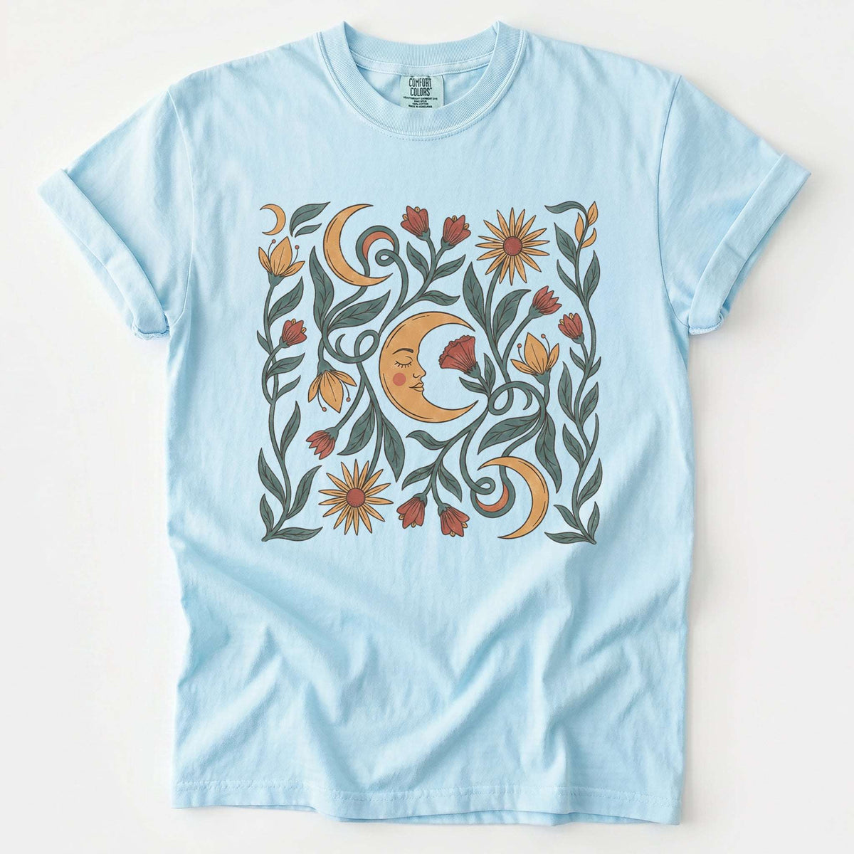 Moon Flowers Vintage Washed T-Shirt