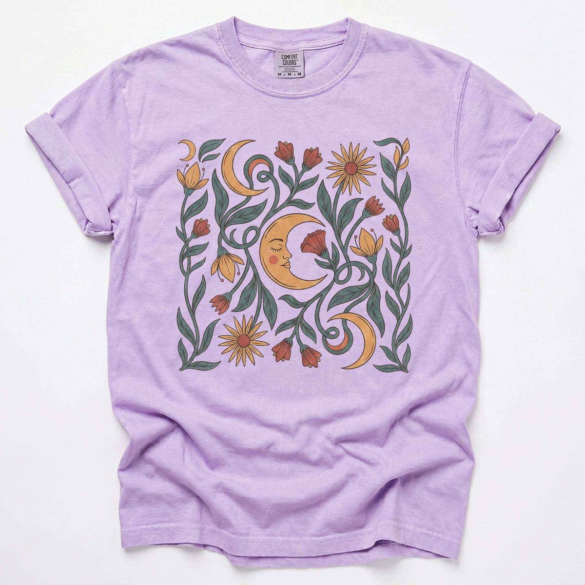 Moon Flowers Vintage Washed T-Shirt