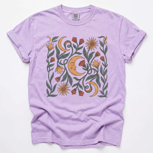 Moon Flowers Vintage Washed T-Shirt
