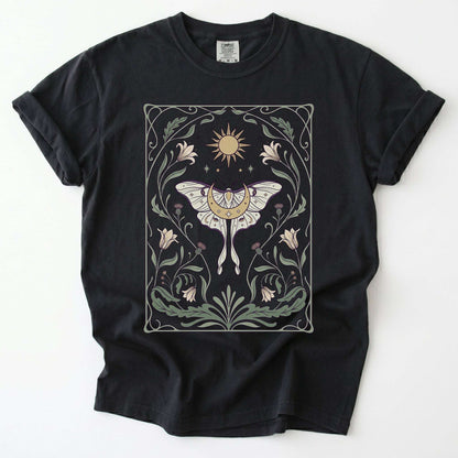 Art Nouveau Moth Vintage Washed T-Shirt