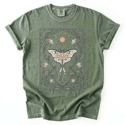 Art Nouveau Moth Vintage Washed T-Shirt